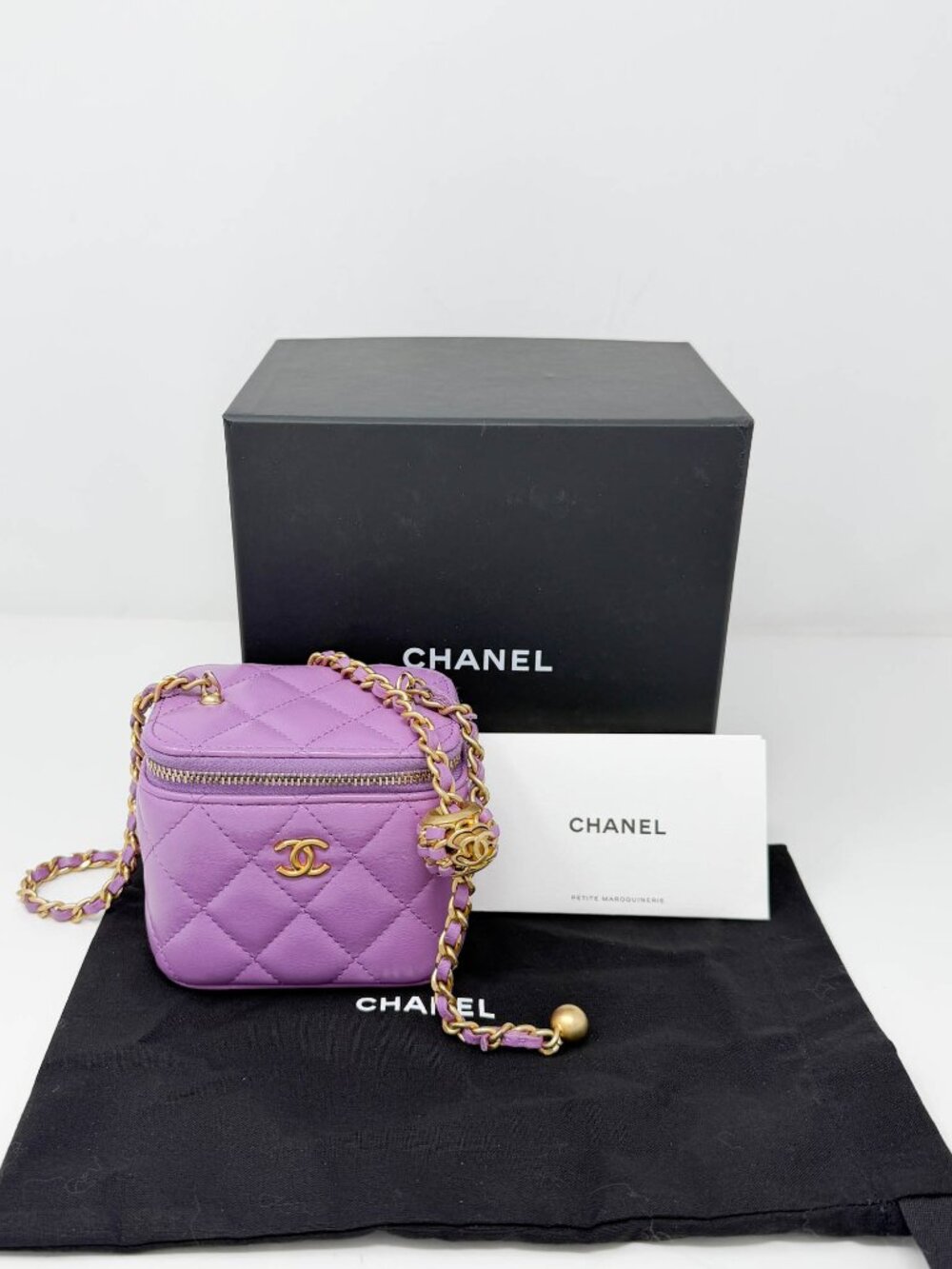 Chanel Mini Pearl Crush Vanity Case With Chain